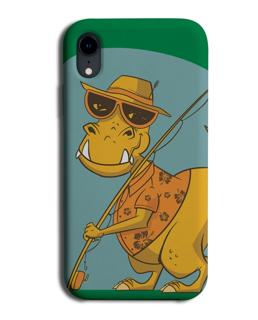 Dragon Fishing Cartoon Phone Case Cover Hawaii Shirt Fisherman Dinosaur J344