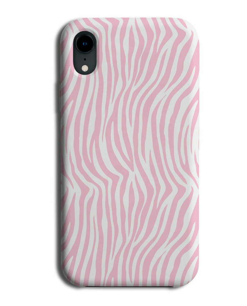 Zebra Print Phone Case Cover Light Pink Coloured Animal Skin Marks Design F105