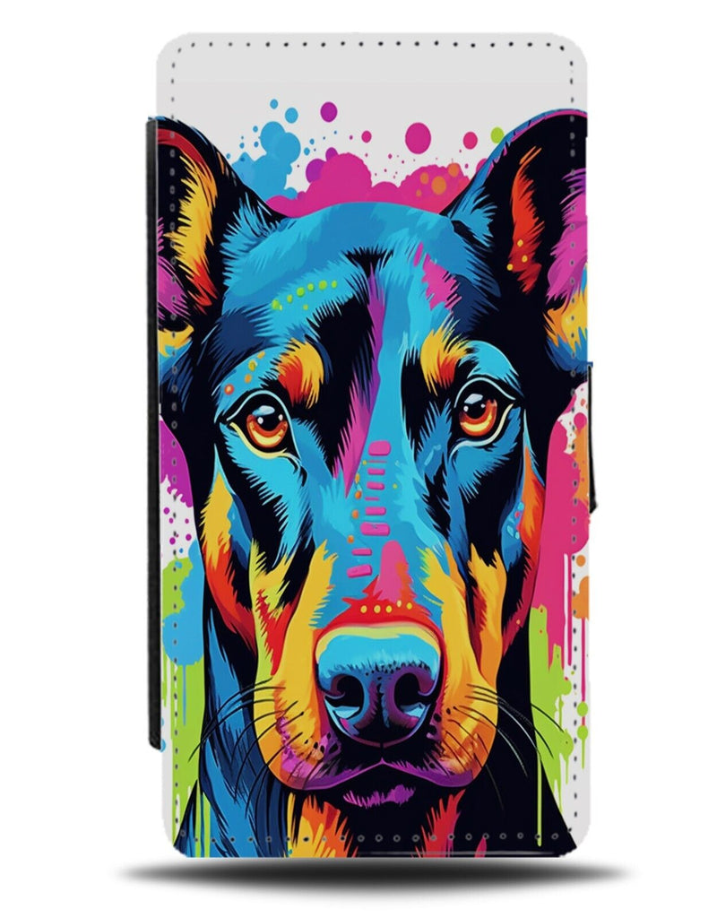 Colourful Doberman Pop Art Flip Wallet Case Graffiti Dobermans Dog Novelty CZ71