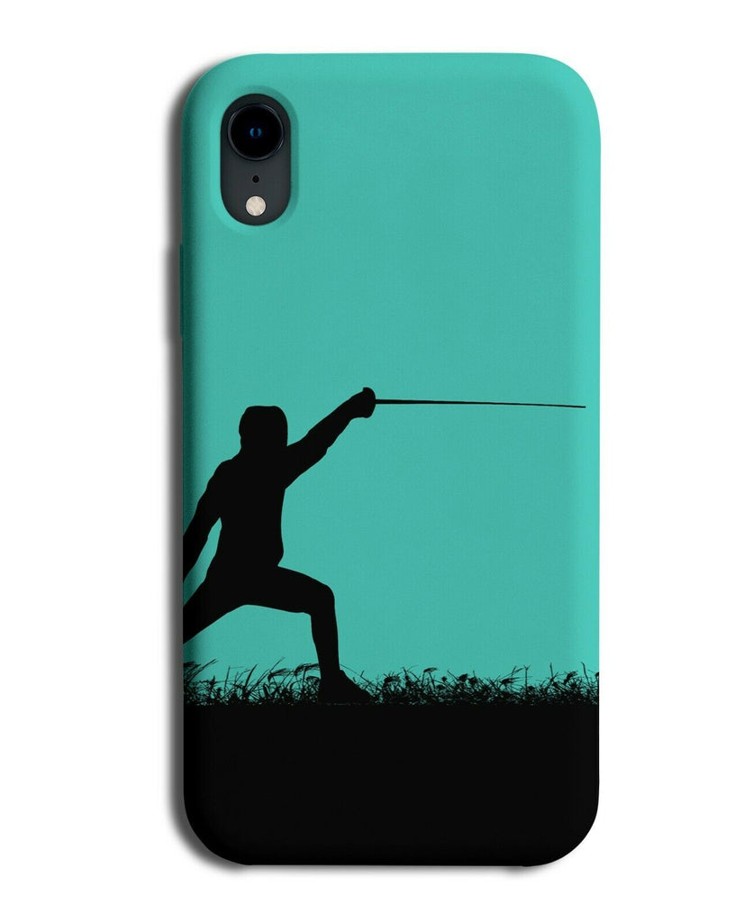Fencing Phone Case Cover Fencer Sport Gift Turquoise Green i777
