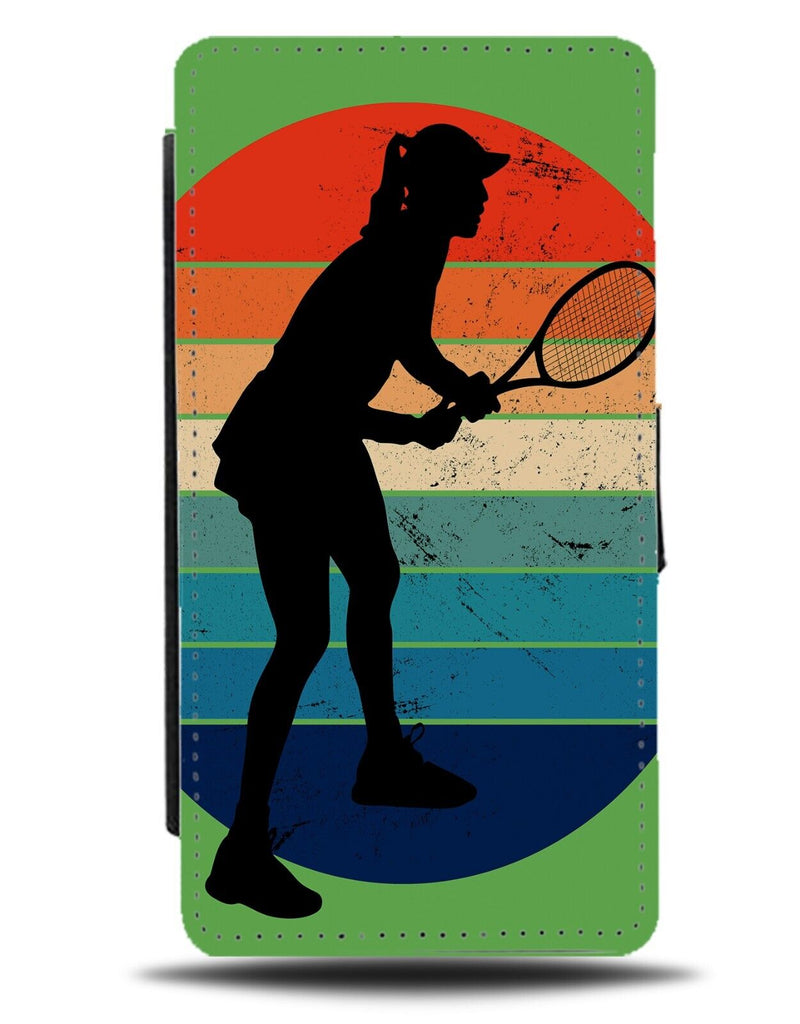 Woman Tennis Player Flip Wallet Case Playing Sport Girl Girls Female Womens DG90