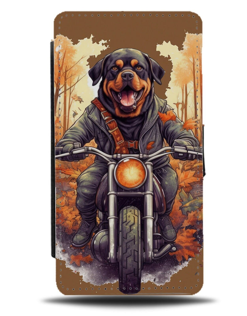 Rottweiler Biker Flip Wallet Case Motorbike Motorbikes Biking Dog Dogs CM67