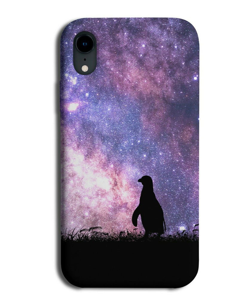 Penguin Silhouette Phone Case Cover Penguins Space Stars Night Sky i188
