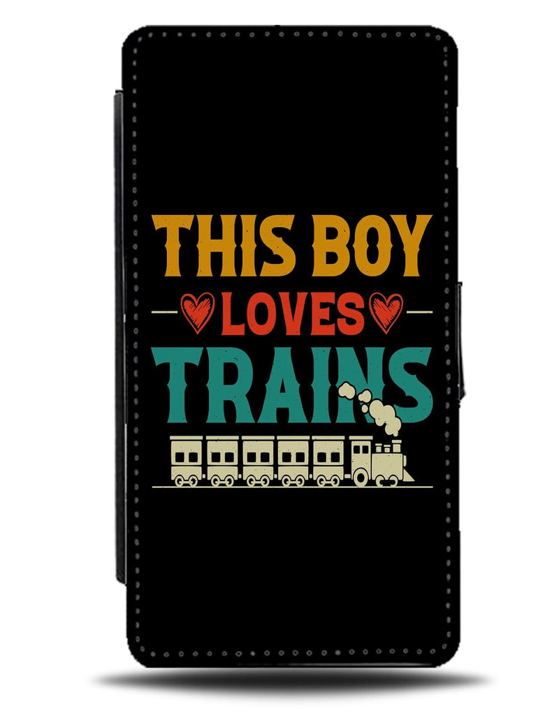 This Boy Loves Trains Flip Wallet Case Train Lover Fan Model Railway Set DG15