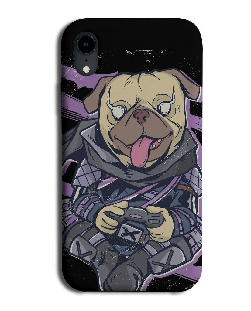 Spaced Out Gamer Pug Phone Case Cover Pugs Dog Dogs Blackout Background J442