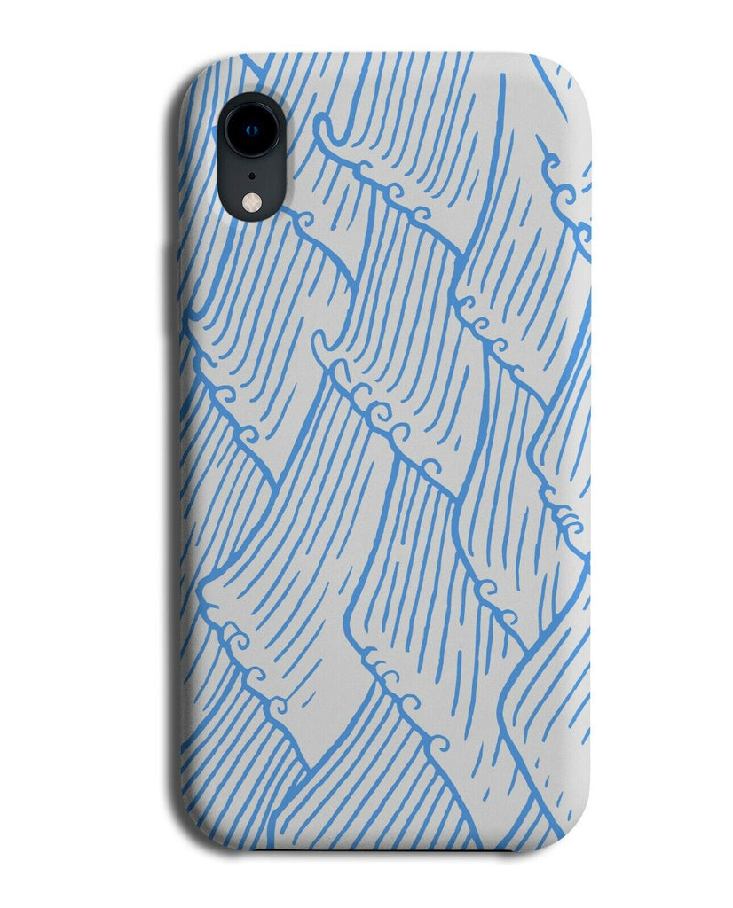 Japanese Ocean Phone Case Cover Waves Wave Japan Sea Blue Drawing Stencils J633