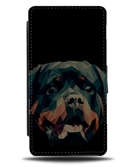 Geometric Rottweiler Flip Cover Wallet Phone Case Rottweilers Dog Shapes si502