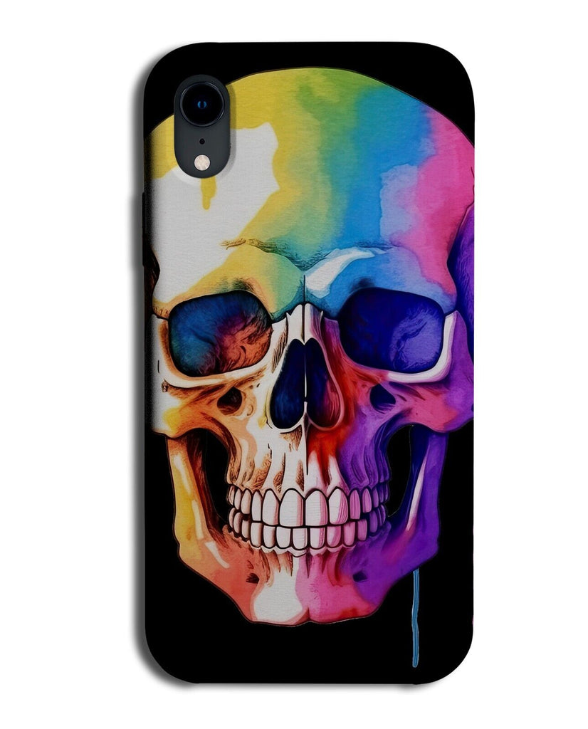 Pastel Colourful Dripping Skull Head Phone Case Cover Skeletons Face Rainbo CG75