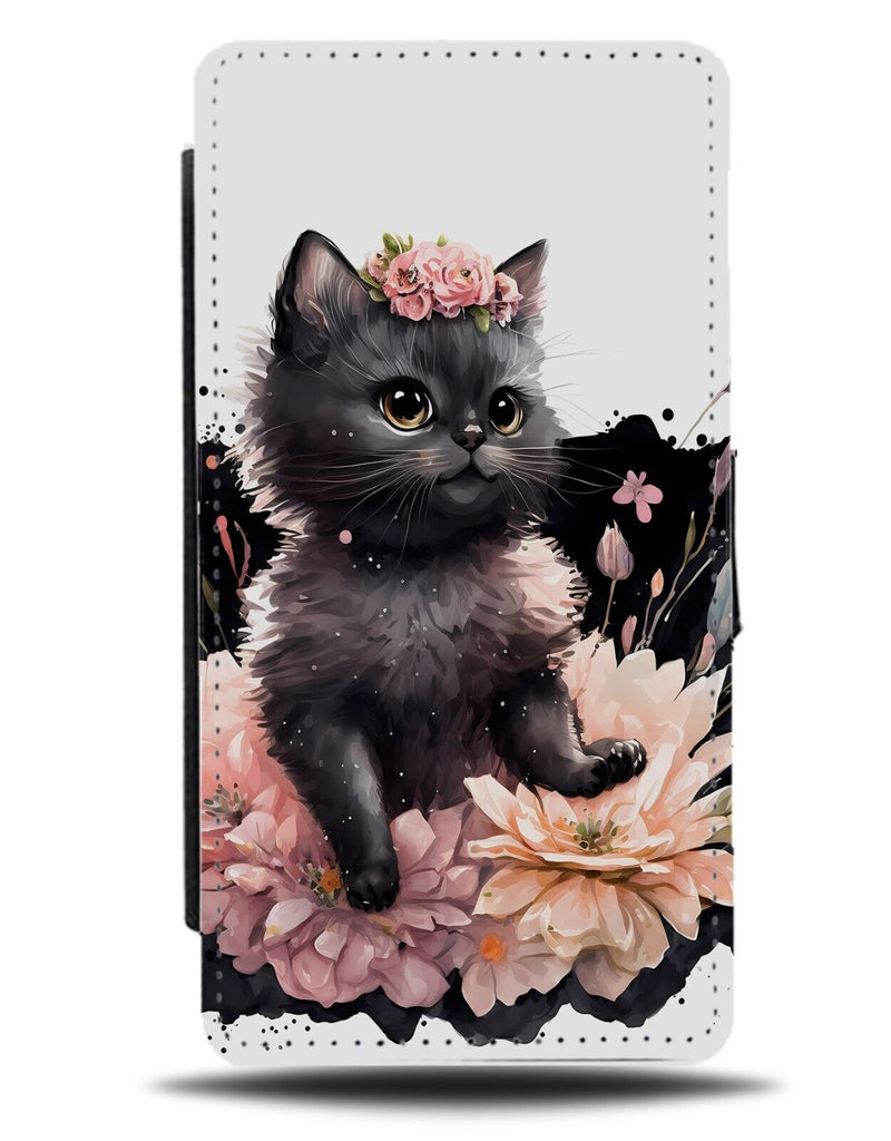 Funny Black Kitten In Pink Tutu Flip Wallet Case Ballet Dancing Kid Child Bf90