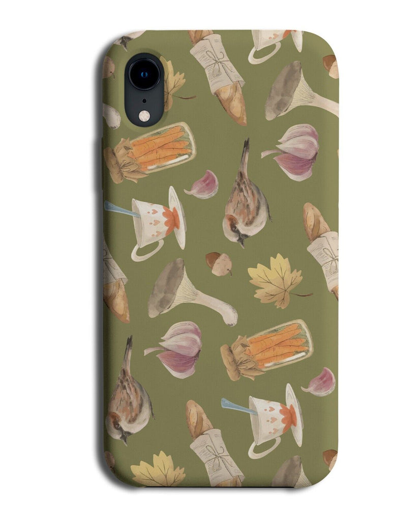 Autumn Pattern Phone Case Cover Sparrow Leaves Leaf Winter Season Cosy N015
