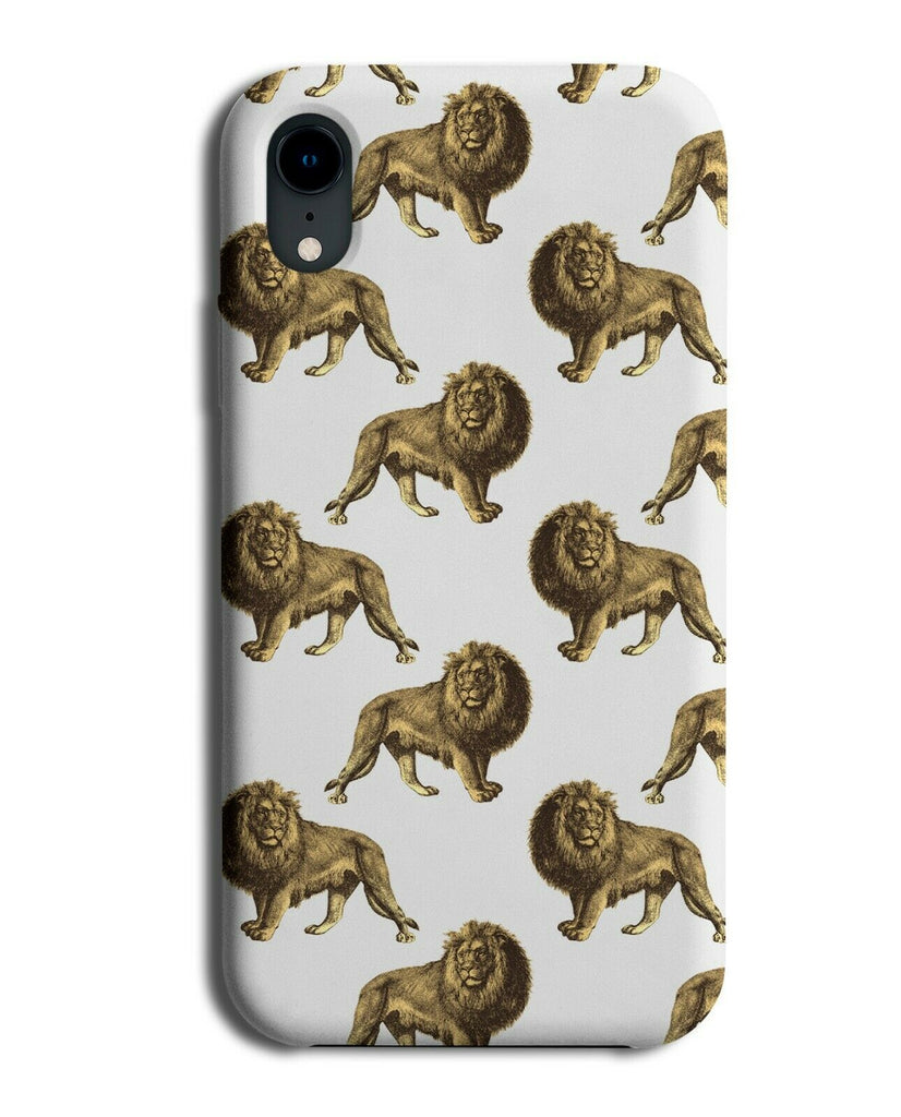 Golden Lion Statue Print Phone Case Cover Lions Bronze Shaded Design Gold F657