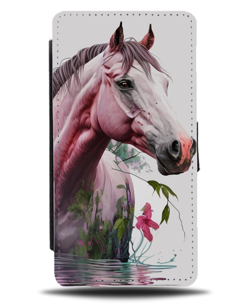 Magical Horse Picture Flip Wallet Case Horses Majestic River Swimming Lake AW64