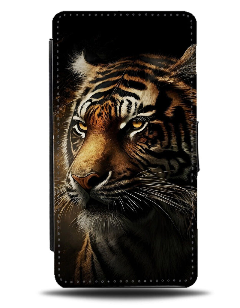 Dark Tigers Face Flip Wallet Case At Night Nightime Animal Time Tiger Photo CD61