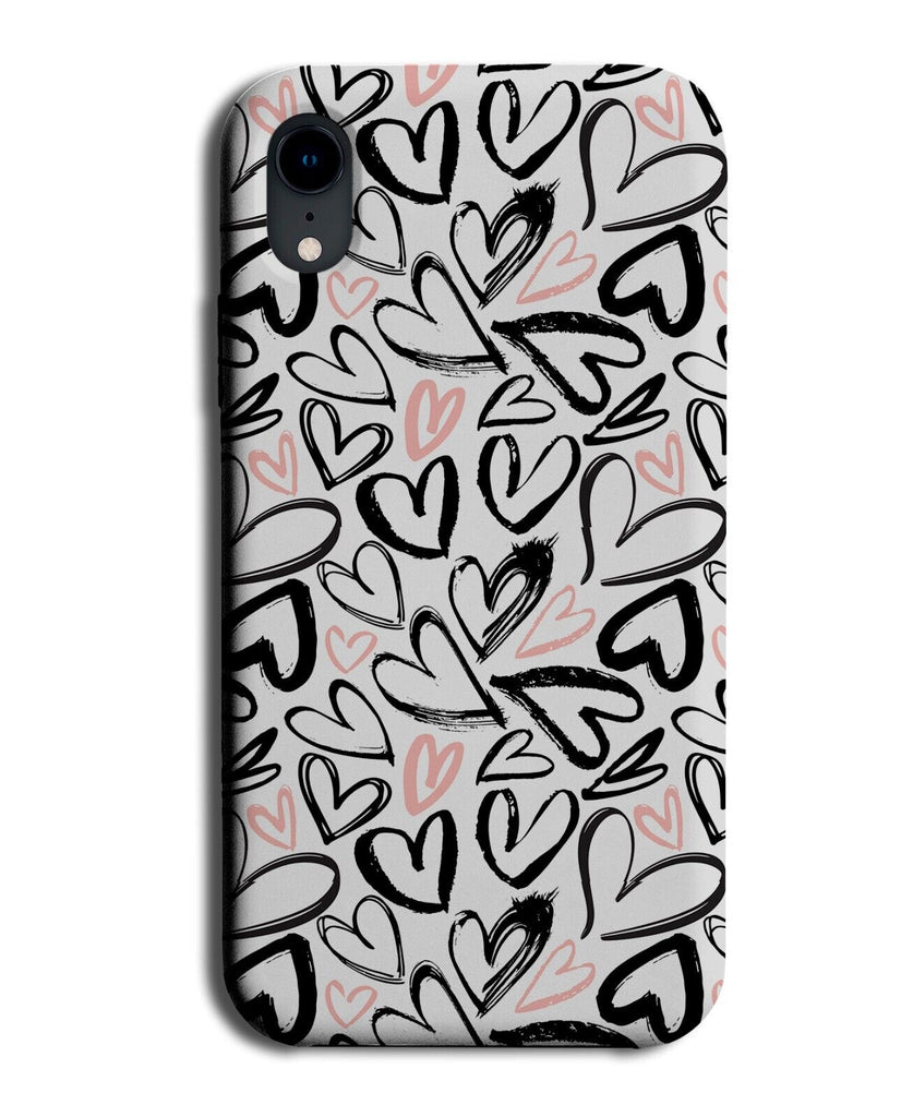 Rose Gold Love Heart Doodles Phone Case Cover Doodle Sketchbook Sketch P626B