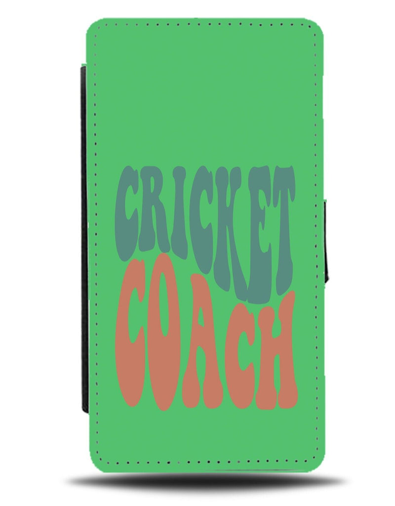 Cricket Coach Flip Wallet Case Coaches Cricketer Player Green Mens Team CZ82