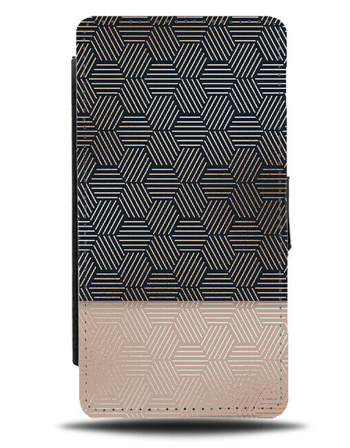 Geometric Rose Gold Design Flip Wallet Case Shapes Funky Girls Design G110