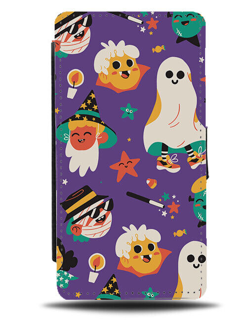 Kids Halloween Flip Wallet Case Kid Costume Childrens Halloweens Characters N428