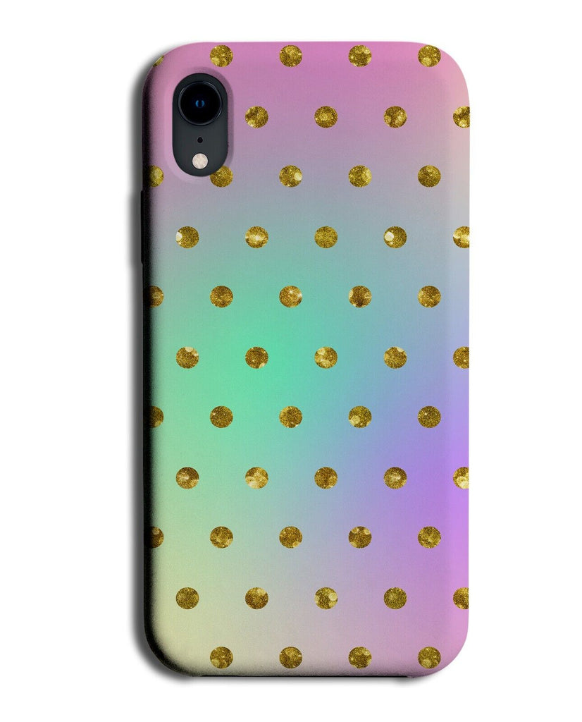 Multicoloured Pastel Coloured Polka Dot Phone Case Cover Colours Dots Gold AM30