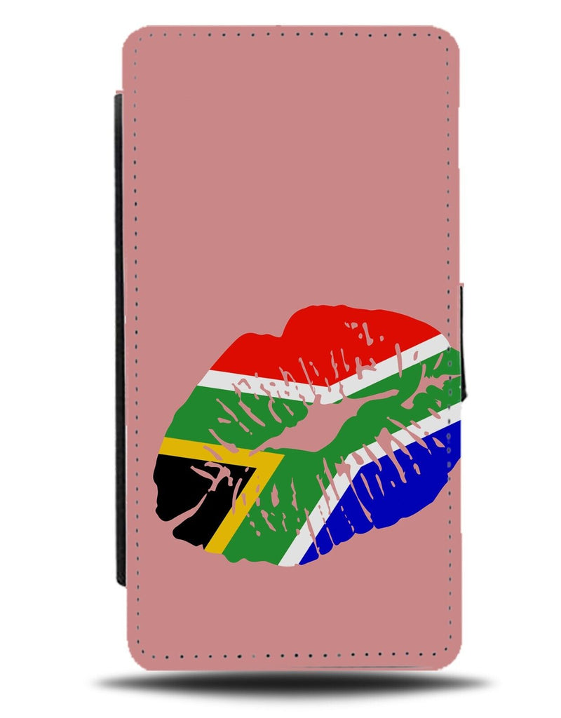 Pink South Africa Flag Lipstick Mark Flip Wallet Case African Design Girls DD36