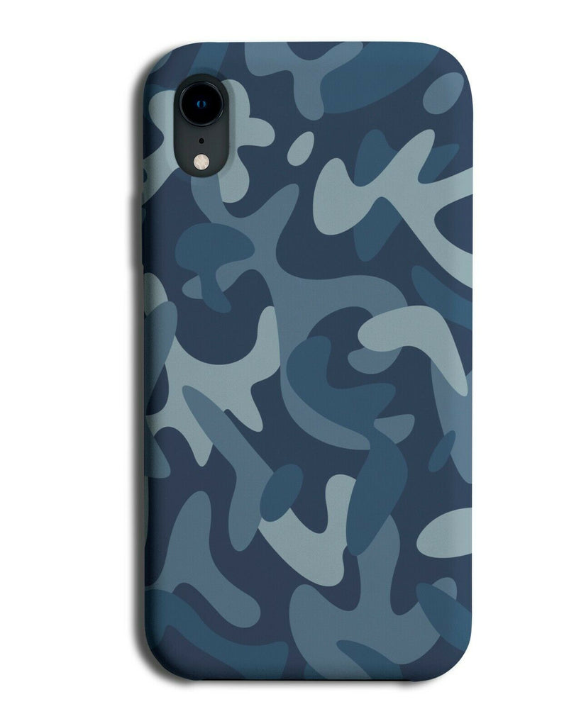 Blue Shaded Camouflage Pattern Phone Case Cover Camo Army Boys Mens H564