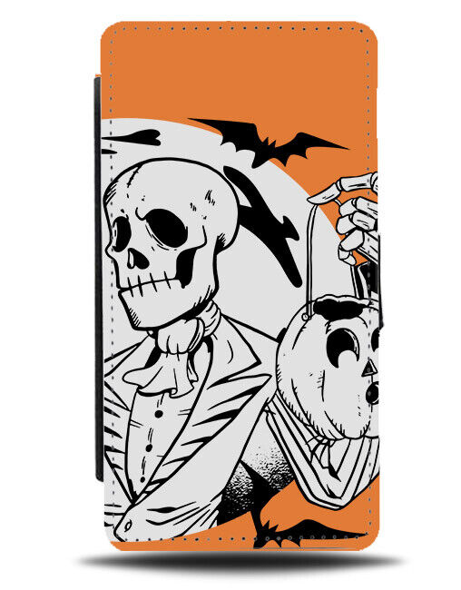 Trick Or Treat Halloween Skeleton Flip Wallet Case Skeletons N Candy Spooky N420