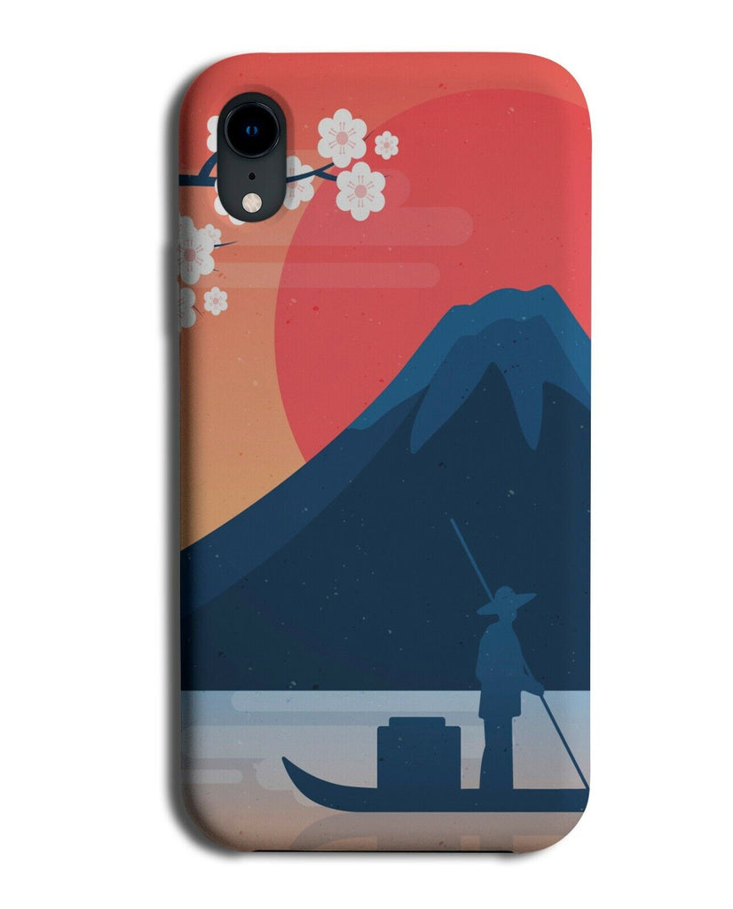 Japanese Fishing Phone Case Cover Mountain Mountains Painting Drawing Print J635
