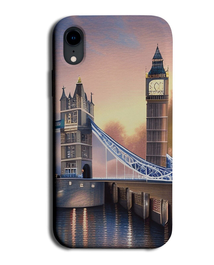 London Oil Painting Print Phone Case Cover Tower Bridge Big Ben City Of UK BW20