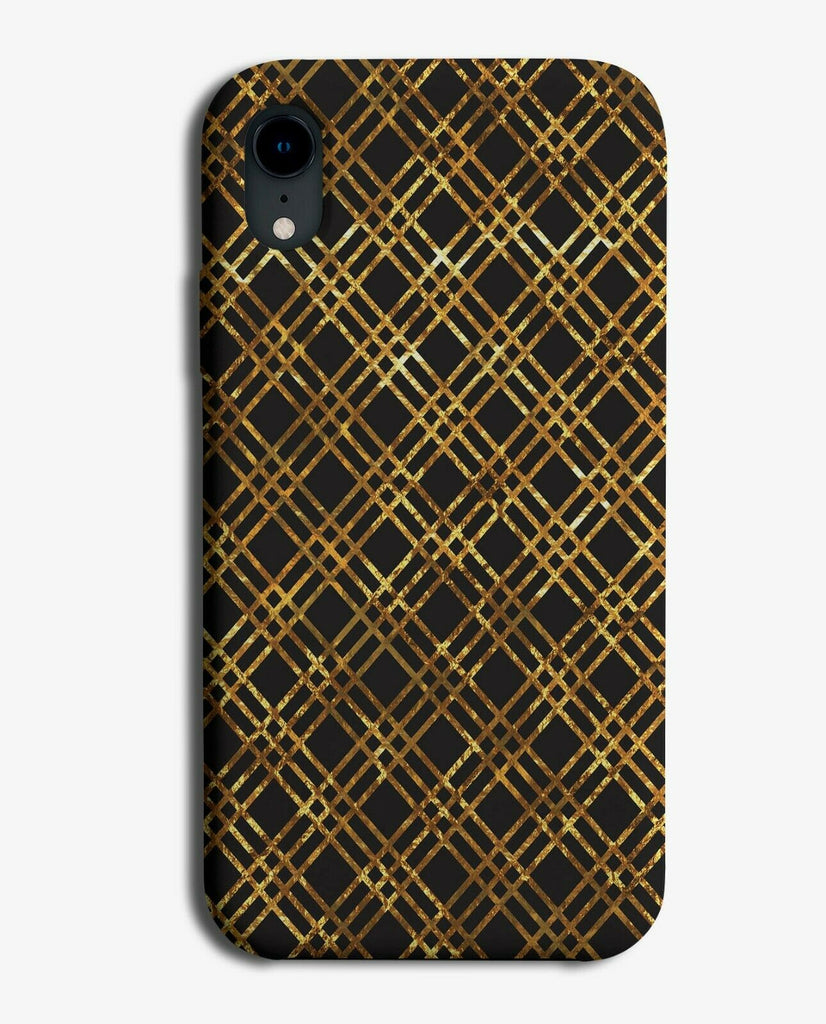 Black and Gold Chequered Diamond Shapes Phone Case Cover Diamonds E860