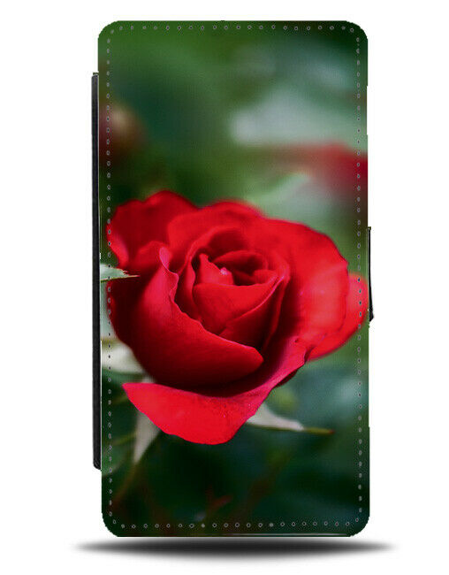Close Up Red Rose Flower Picture Flip Wallet Case Roses Petal Petals Photo G683