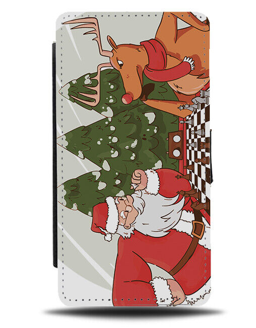 Santa and Reindeer Chess Game Flip Wallet Case Board Game Player Funny N945