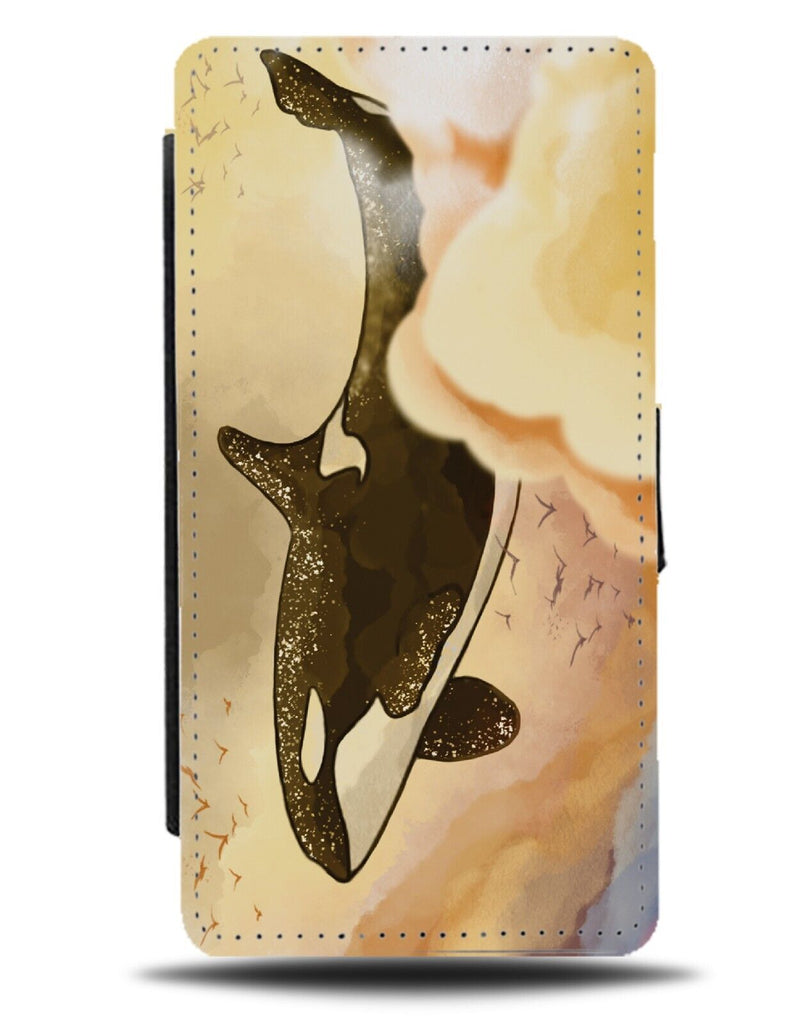 Vintage Water Colour Orca Picture Flip Wallet Case Orcas Watercolour Print Ay92
