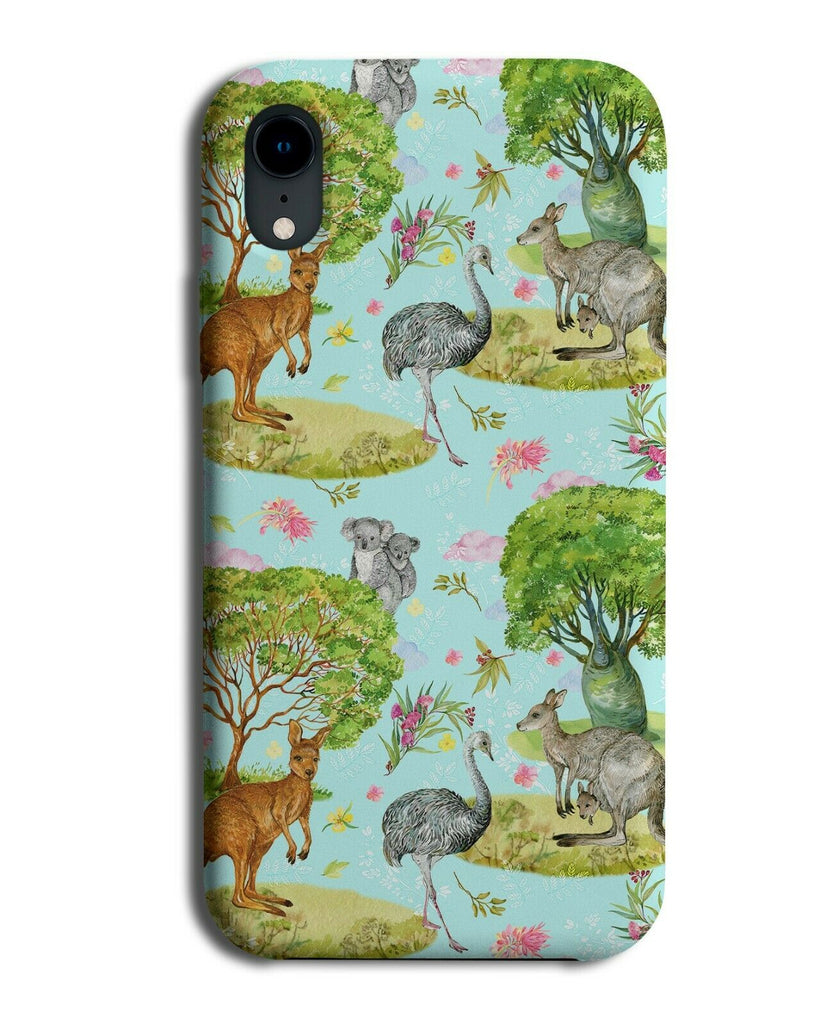 Australia Painitng Animals Phone Case Cover Kangaroo Ostrich Australian E813