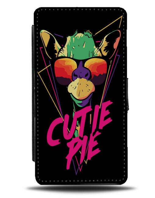 Cutie Pie Giraffe Flip Wallet Phone Case Giraffes Head Sunglasses Colourful E445