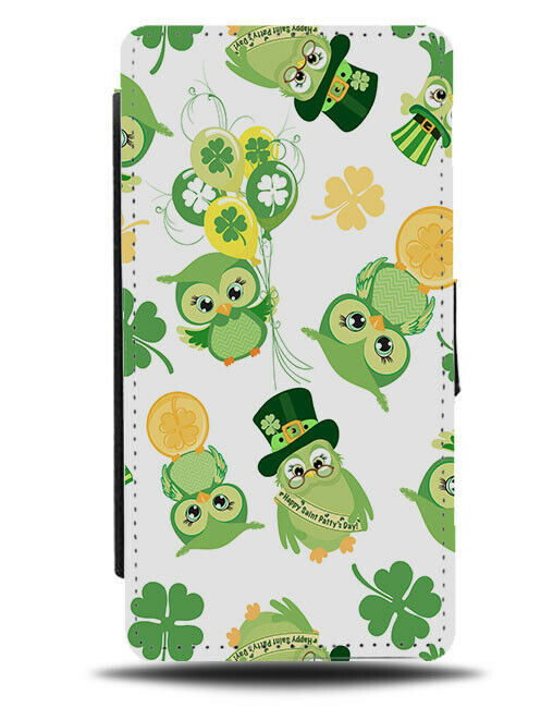 Funky Green Irish Animal Pattern Flip Wallet Case Animals Owl Owls G431