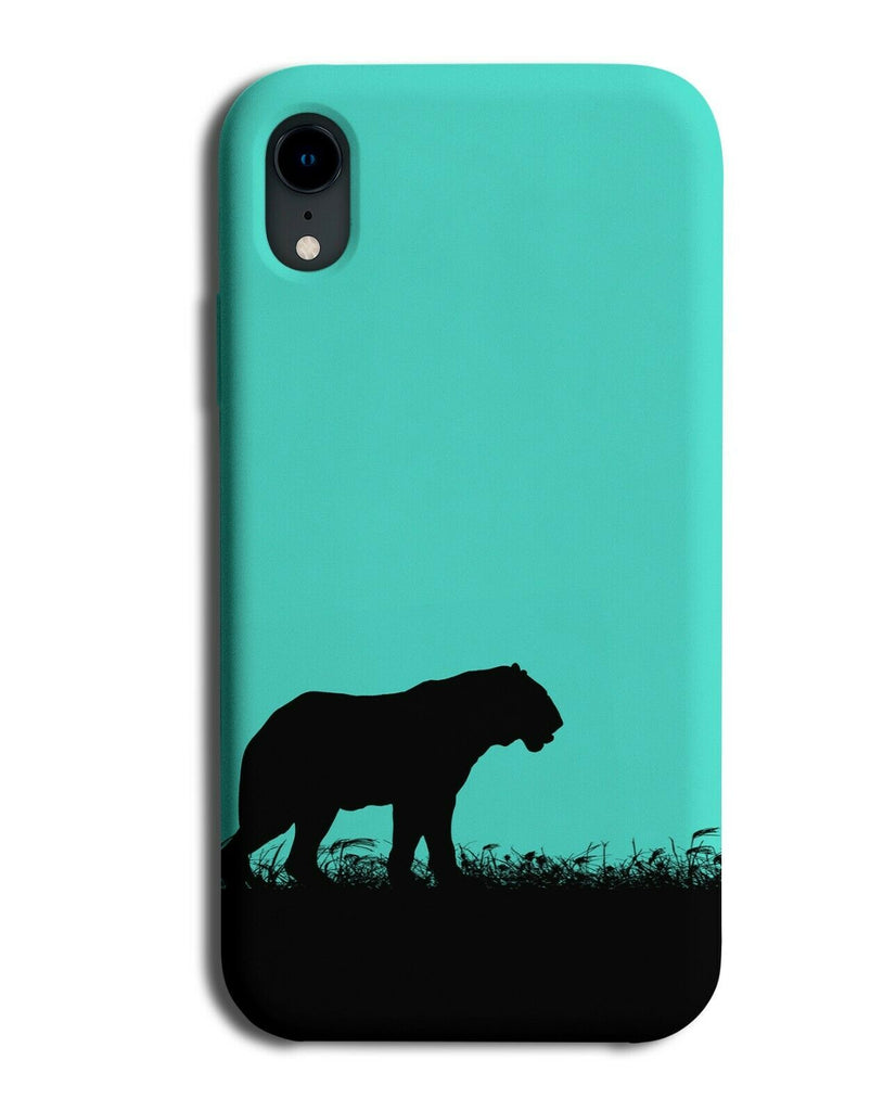 Tiger Silhouette Phone Case Cover Tigers Turquoise Green i286