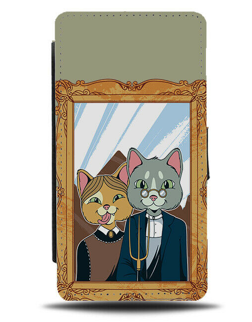 Funny Cat Framed Portrait Phone Cover Case Cats Selfie Family Photo Frame J098