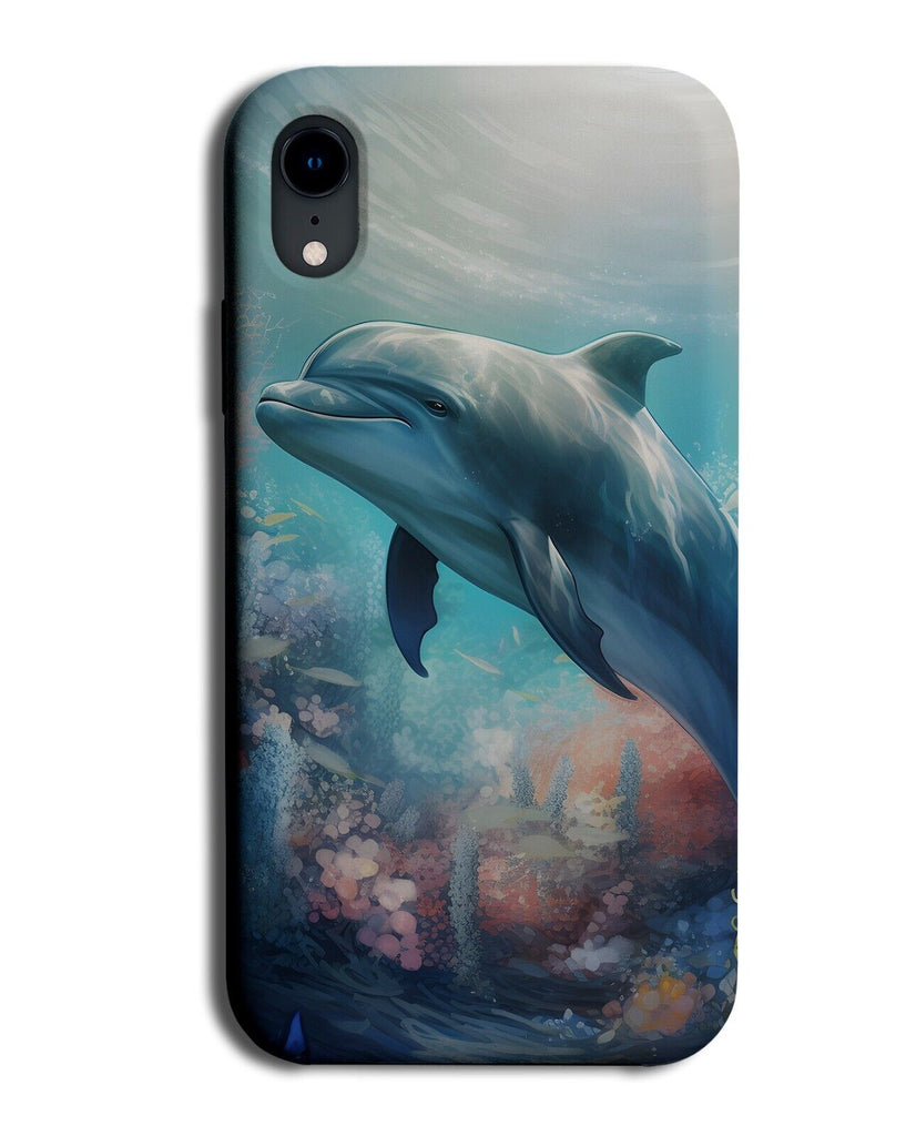 Swimming Dolphin Phone Case Cover Dolphins Underwater Swim Ocean Sea Floral BZ62