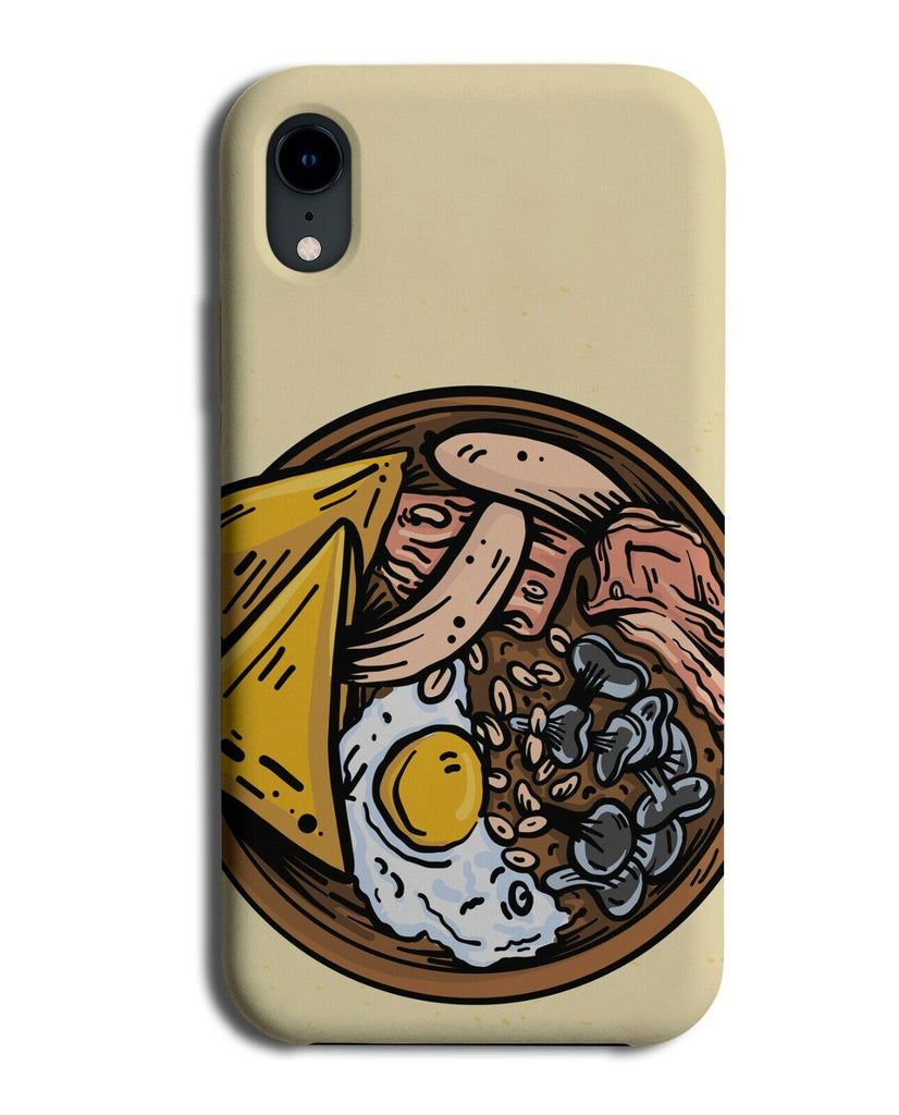 English Breakfast Cartoon Phone Case Cover Fry Up Traditional British Food K358