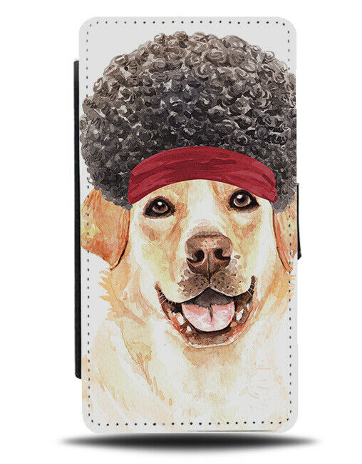 Funny Labrador Afro Flip Wallet Case Wig Big 70s 80s Hair Picture Painting K722