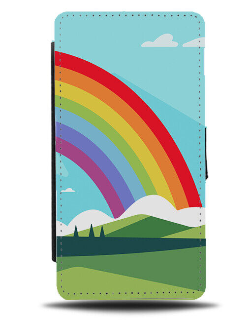 Geometric Rainbow Shapes Flip Wallet Case Shaped Picture Nature Scene K213