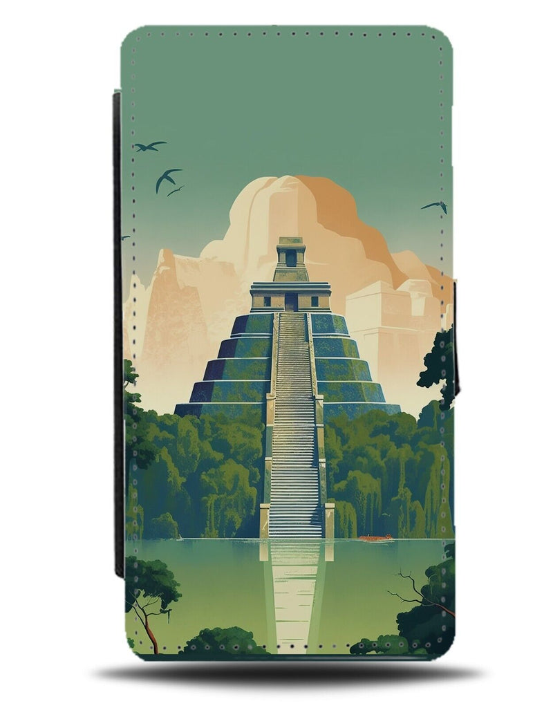 Mexico Landmark Cartoon Flip Wallet Case Machu Picchu Tower Structure Mexic CT70