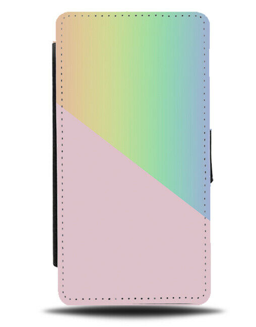 Rainbow Coloured And Baby Pink Flip Cover Wallet Phone Case Colourful Light i400