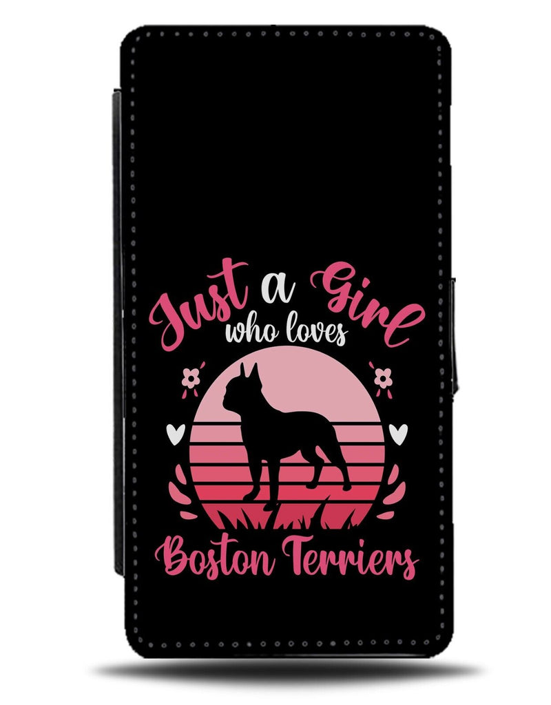 Just A Girl Who Love Boston Terriers Flip Wallet Case Funny Terrier Girls AV14