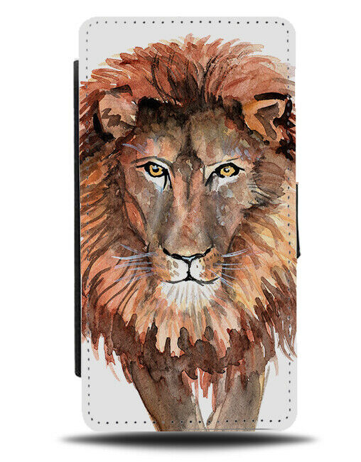 Male Lion Flip Wallet Case Boys Mens Painted Picture Animal Animals Lions H272