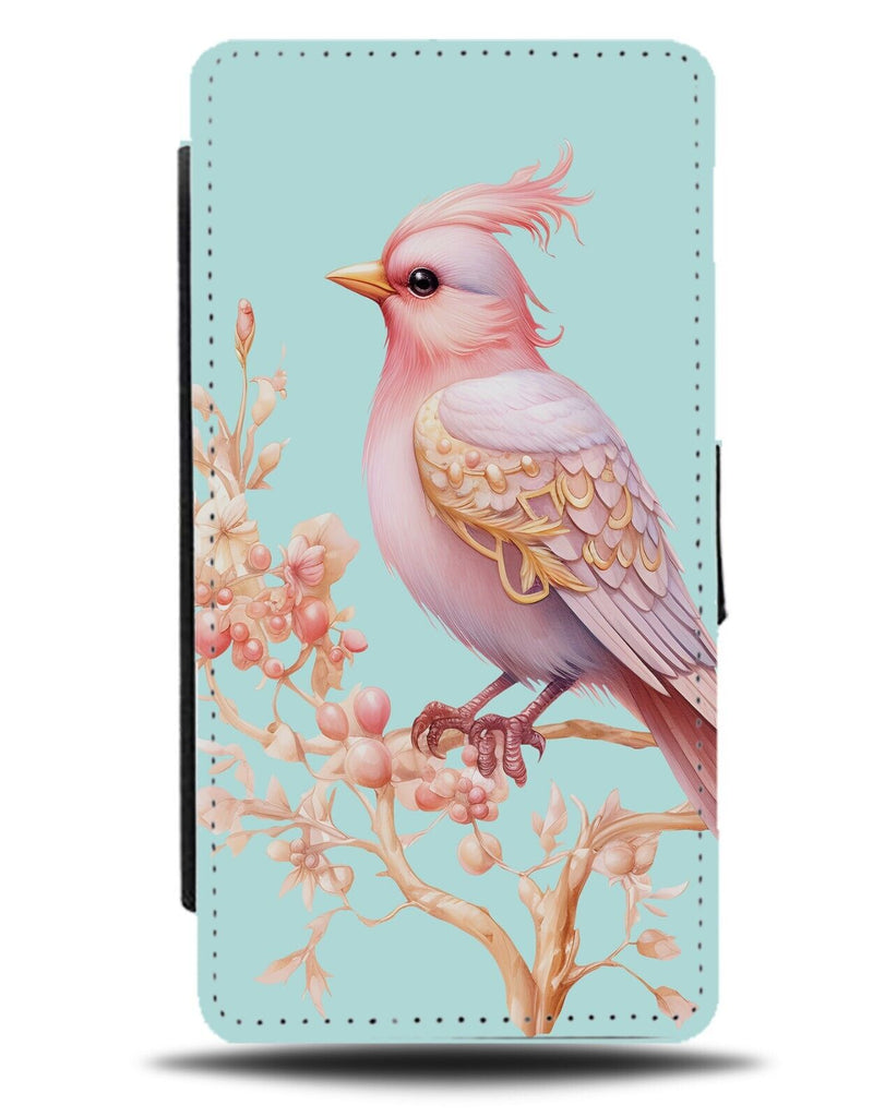Pastel Pink Princess Crow Bird Flip Wallet Case Raven Fairytale Fantasy CU75