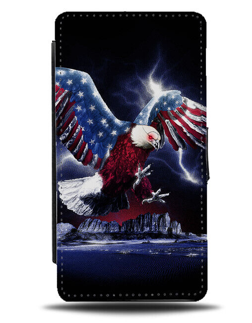 American Eagle Flip Wallet Cover America Eagles Birds Bird Robot Cyborg N372