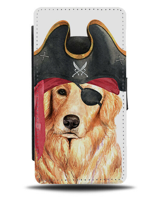 Pirate Golden Retriever Flip Wallet Case Pirates Fancy Dress Costume K717