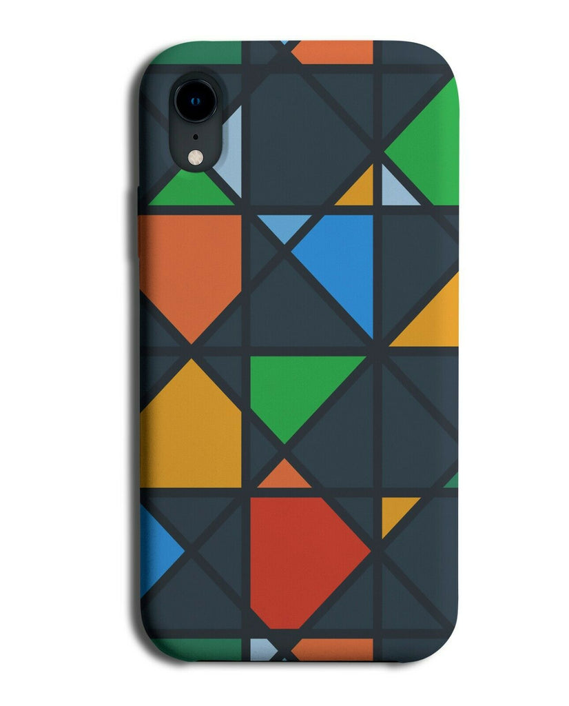 Rainbow Mosaic Geometric Print Phone Case Cover Shapes Colours Kids Funky H401