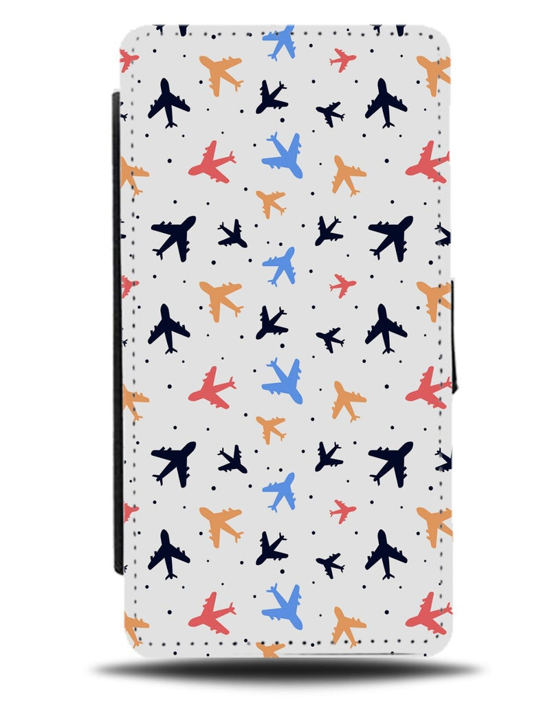 Flying Planes Silhouette Pattern Flip Wallet Case Silhouette Shape Shapes CP06