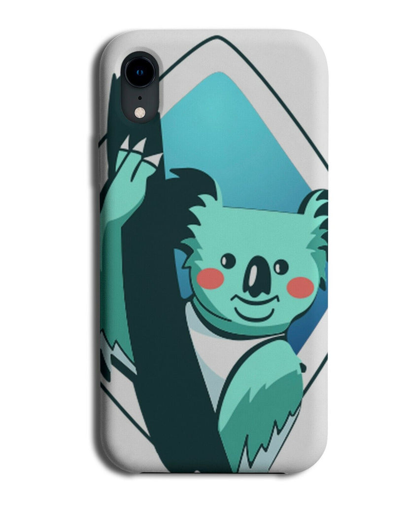 Happy Neon Blue Koala Phone Case Cover Koalas Bear Mint Turquoise J674
